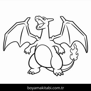 Charizard boyama sayfası – PDF indir, sevimli karakter