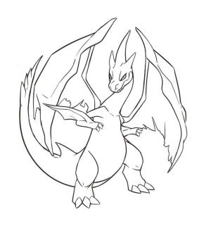 Charizard boyama sayfası,  coloring page, Mega Charizard Pokemonunu Boyama, 