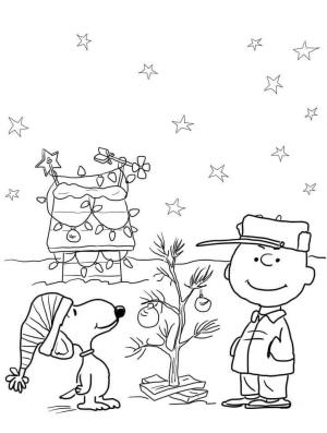 Charlie Kahverengi boyama sayfası,  coloring page, Charlie Brown Noel, 