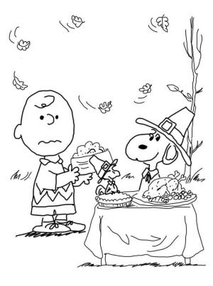 Charlie Kahverengi boyama sayfası,  coloring page, Charlie Brown Şükran Günü, 