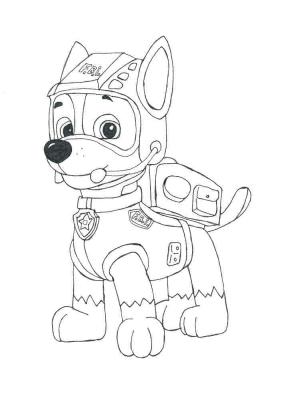 Chase Paw Patrol boyama sayfası,  coloring page, Basit Chase Paw Patrol, 