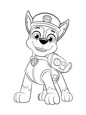 Chase Paw Patrol boyama sayfası,  coloring page, Gülümseyen Chase, 