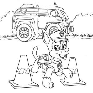 Chase Paw Patrol boyama sayfası,  coloring page, Ücretsiz Chase, 