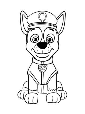 Chase Paw Patrol boyama sayfası,  coloring page, Gülümseyen Chase Paw Patrol, 