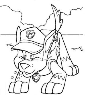 Chase Paw Patrol boyama sayfası,  coloring page, Chase Paw Patrol resmi, 