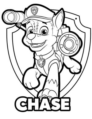 Chase Paw Patrol boyama sayfası,  coloring page, Paw Patrol’de Chase, 