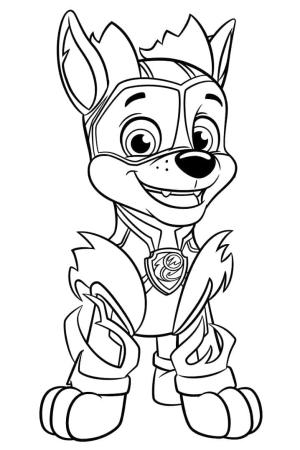 Chase Paw Patrol boyama sayfası,  coloring page, Mighty Pups Chase, 