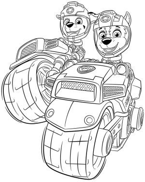 Chase Paw Patrol boyama sayfası,  coloring page, Marshall ve Chase resmi, 