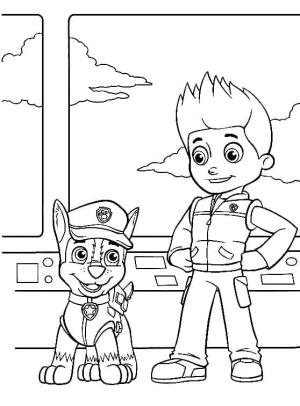 Chase Paw Patrol boyama sayfası,  coloring page, Yazdırılabilir Chase ve Ryder Paw Patrol, 