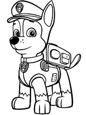 Chase Paw Patrol boyama sayfası,  coloring page, Sevimli Chase Paw Patrol, 