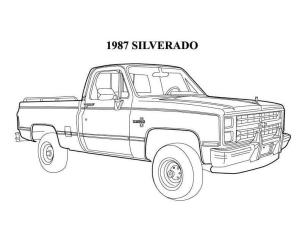 Chevrolet boyama sayfası,  coloring page, 1987 Chevrolet Silverado, 