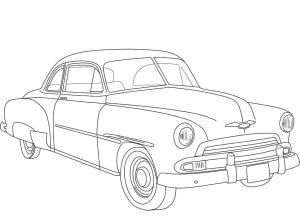 Chevrolet boyama sayfası,  coloring page, 1951 Chevrolet arabası, 