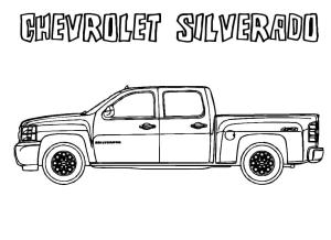 Chevrolet boyama sayfası,  coloring page, Chevrolet silverado araba, 