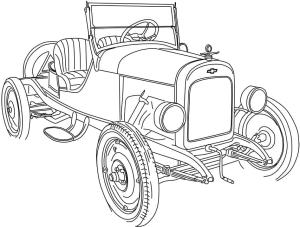 Chevrolet boyama sayfası,  coloring page, Eski model Chevrolet araba, 