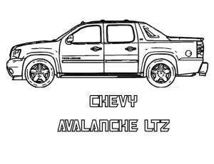 Chevrolet boyama sayfası,  coloring page, Chevrolet Avalanche LTZ araba, 