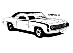 Chevrolet boyama sayfası,  coloring page, 1969 Chevrolet Camaro SS, 