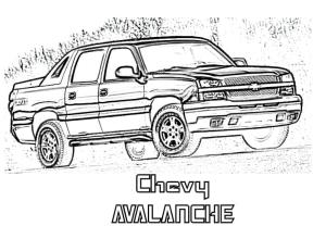 Chevrolet boyama sayfası,  coloring page, Chevrolet Çığ arabası, 