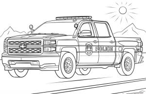 Chevrolet boyama sayfası,  coloring page, Chevrolet polis arabası, 