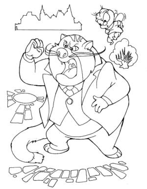 Chi İle Dale boyama sayfası,  coloring page, Şişman Kedi Çıldırdı, 