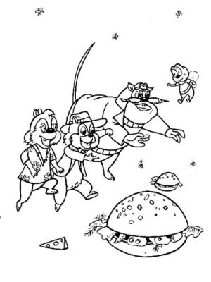 Chi İle Dale boyama sayfası,  coloring page, Chip, Dale, Monty ve Fermuar, 