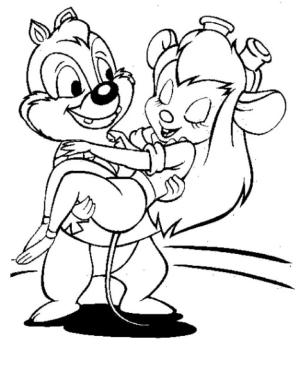 Chi İle Dale boyama sayfası,  coloring page, Gadget Hackwrench Dale’in Elinde, 