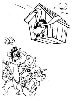 Chi İle Dale boyama sayfası,  coloring page, Uçan Köpek, 