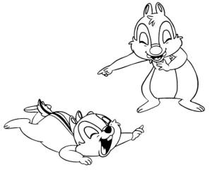 Chi İle Dale boyama sayfası,  coloring page, Chip ve Dale Gülüyor, 