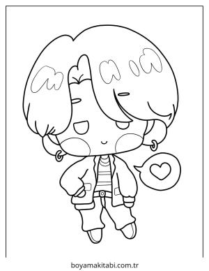 Chibi boyama sayfası – çocuklar için, çizgi film temalı