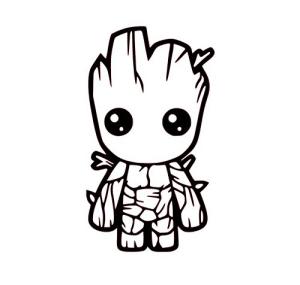 Chibi boyama sayfası,  coloring page, Chibi Groot, 