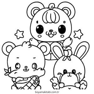 Chibi boyama sayfası – renkli çizimler, okul öncesi