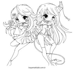 Chibi boyama sayfası – yaratıcılık, eğlenceli etkinlik