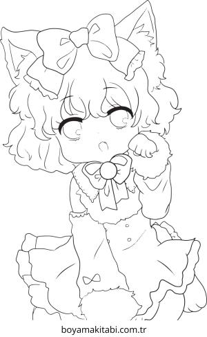 Chibi boyama sayfası – boyama etkinliği, çocuk aktivitesi