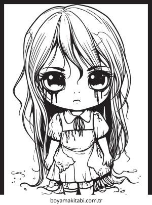 Chibi boyama sayfası – keyifli zaman, renkli çizimler