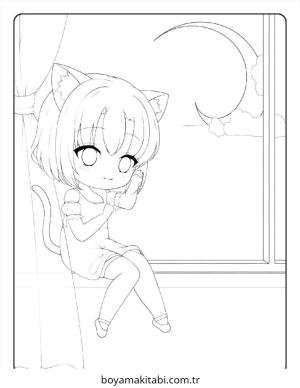 Chibi boyama sayfası – el becerilerini geliştirir, boyama çalışması