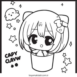 Chibi boyama sayfası – renkli çizimler, okul öncesi