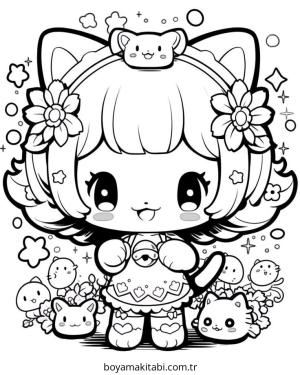 Chibi boyama sayfası – yaratıcılık, eğlenceli etkinlik
