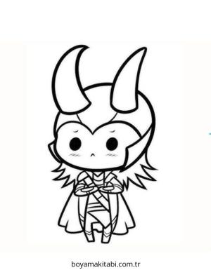 Chibi boyama sayfası – sevimli karakter, sanatsal çalışma