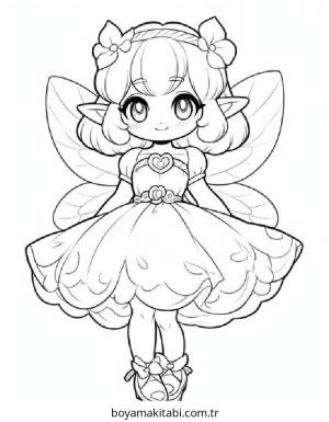 Chibi boyama sayfası – okul öncesi, evde etkinlik