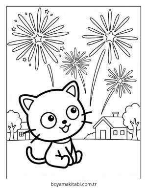 Chococat boyama sayfası – kolay boyama, eğitici aktivite