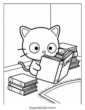 Chococat boyama sayfası – basit çizim, kolay boyama