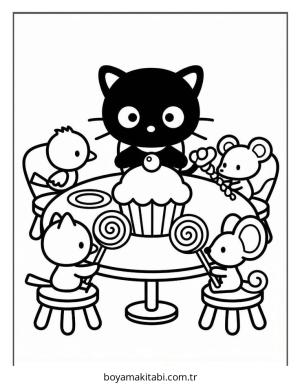 Chococat boyama sayfası – boyama çalışması, yaratıcılığı geliştirir