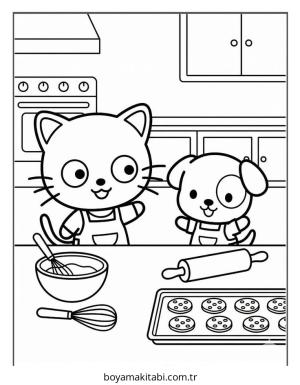Chococat boyama sayfası – sanatsal çalışma, çocuklar için