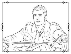 Chris Evans boyama sayfası,  coloring page, Chris Evans Motosiklet Sürme, 