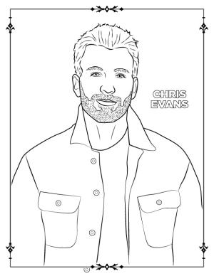 Chris Evans boyama sayfası,  coloring page, Awesome Chris Evans, 