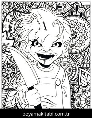 Chucky boyama sayfası – eğitici aktivite, yaratıcılık