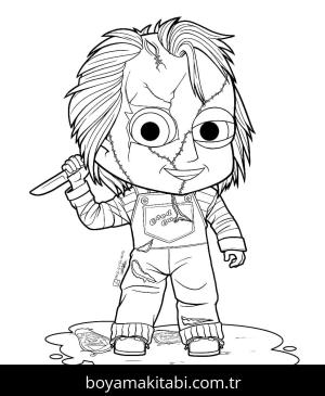 Chucky boyama sayfası – boyama etkinliği, çocuk aktivitesi