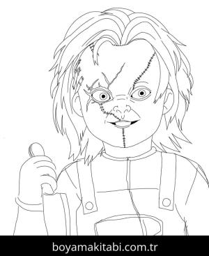 Chucky boyama sayfası – renkli çizimler, okul öncesi