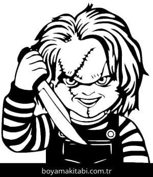 Chucky boyama sayfası – el becerilerini geliştirir, boyama çalışması