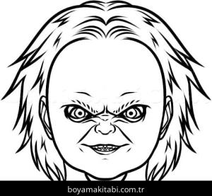 Chucky boyama sayfası – boyama çalışması, yaratıcılığı geliştirir