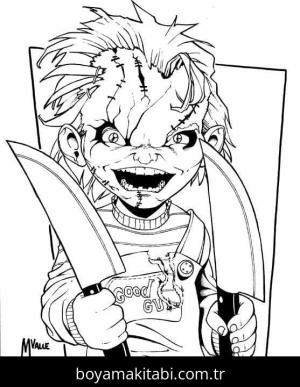 Chucky boyama sayfası – el becerilerini geliştirir, boyama çalışması